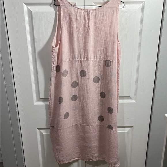 100% linen pistache made in Italy dress - Picture 2 of 6